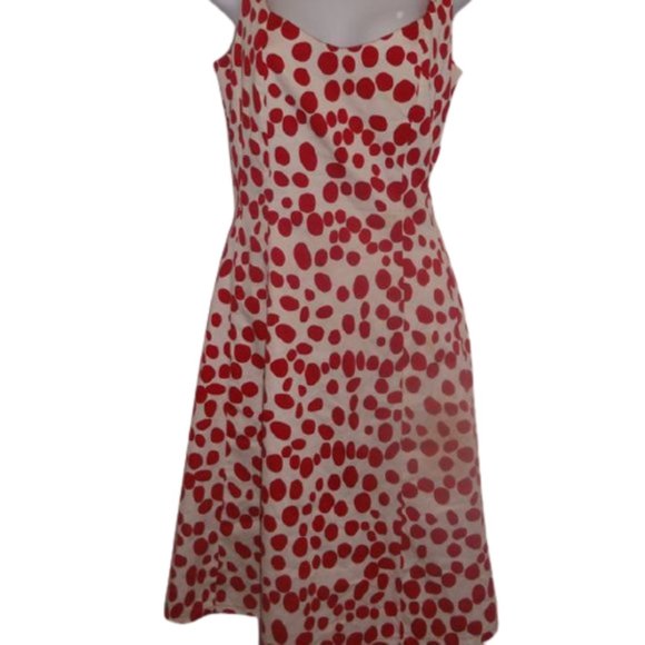 VINTAGE MICHAEL TAYLER White Red Polka Dot Dress Medium  --- - Picture 3 of 4